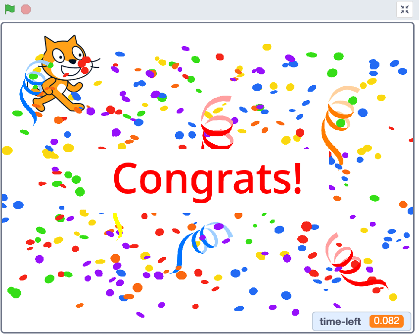 Finish sign of Scratch game 'Cat vs Columns'